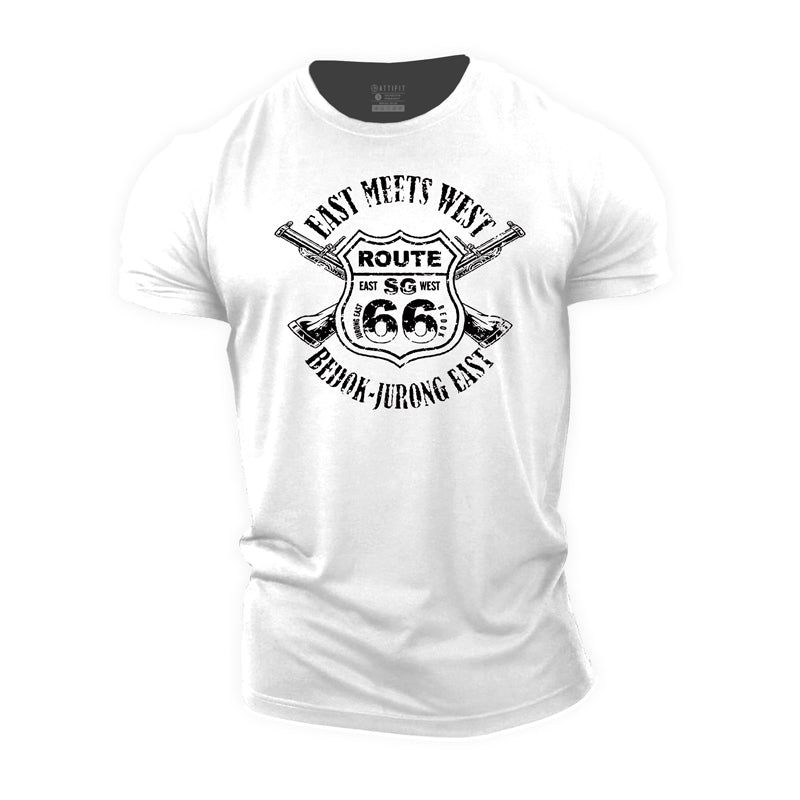 T-shirts homme en coton à imprimé Route 66