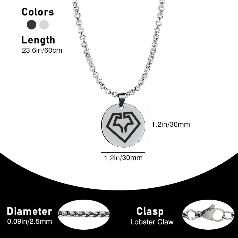 Diamond Graphic Titanium Steel Fitness Necklace