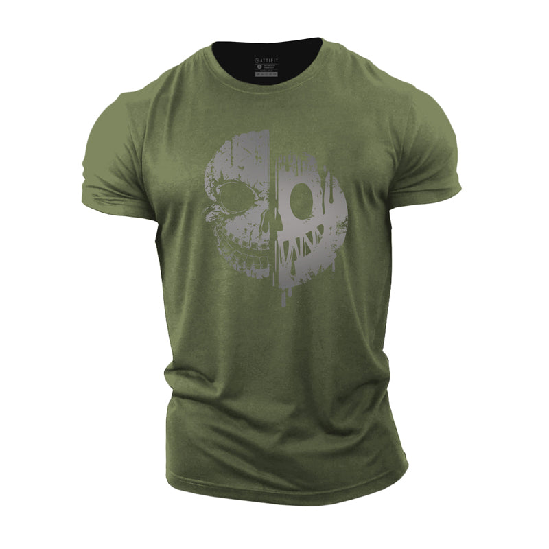 T-shirts en coton avec motif tête de mort Smiley pour hommes