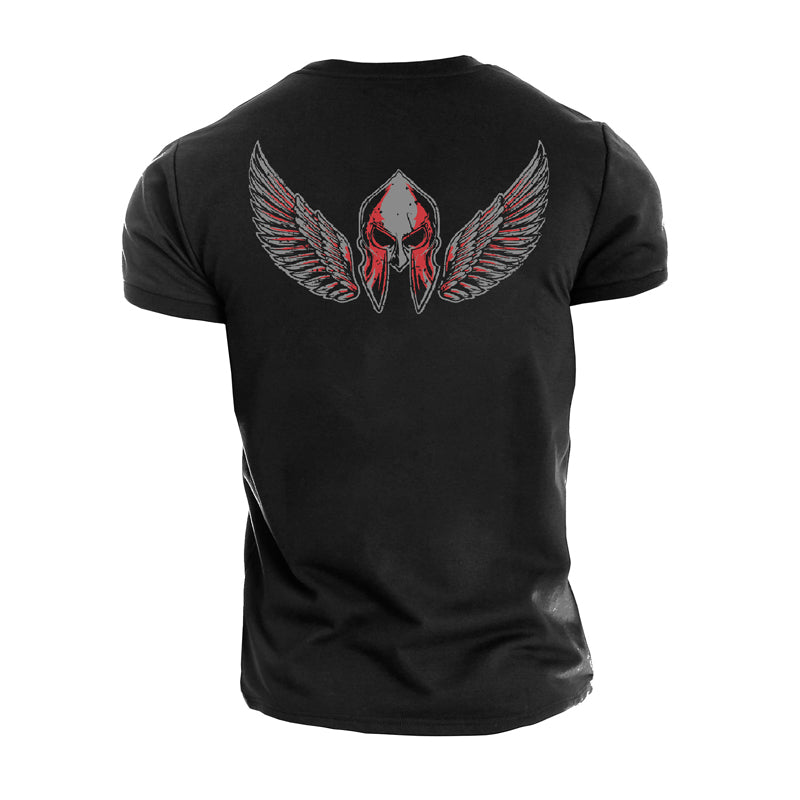 Cotton Spartan Warrior Eagle Wings T-shirts