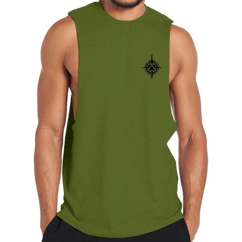 Cotton Sword And Shield Graphic Tank Top