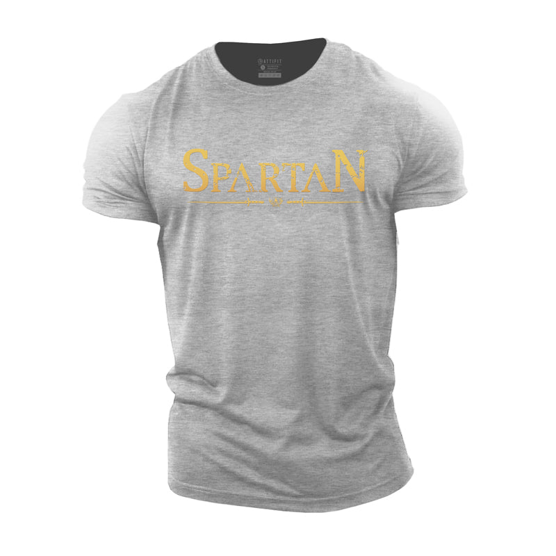 Cotton Golden Spartan Graphic Men's T-shirts