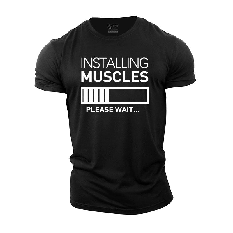 Cotton Men's Muscle Loading fitness T-shirt