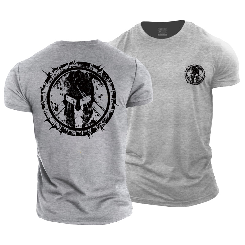 Herren-T-Shirts mit Spartan-Wappen-Grafik aus Baumwolle