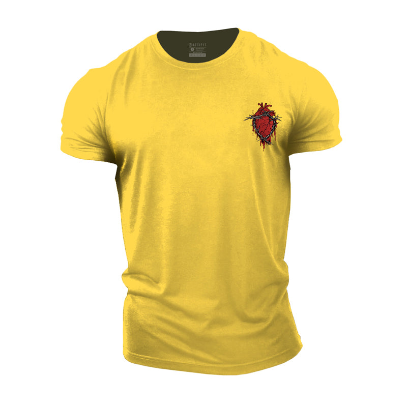 Cotton Imprison The Heart Graphic Men's T-shirts