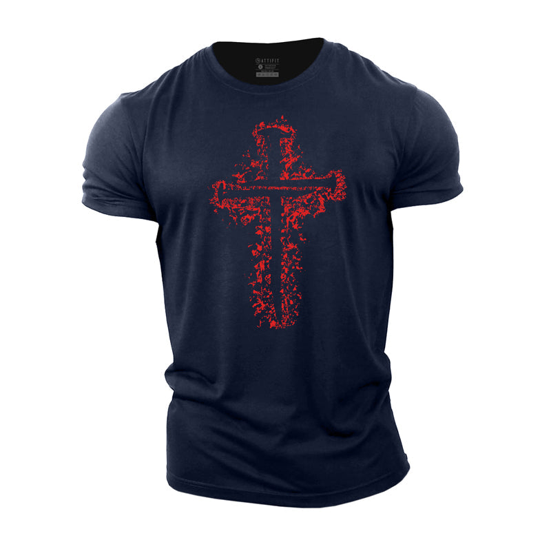T-shirts d'entraînement en coton de la Croix-Rouge pour hommes