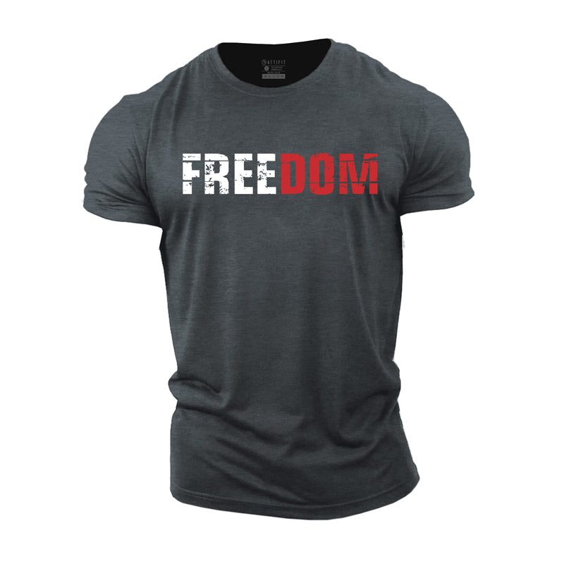 Trainings-T-Shirts aus Baumwolle mit Freedom-Buchstaben