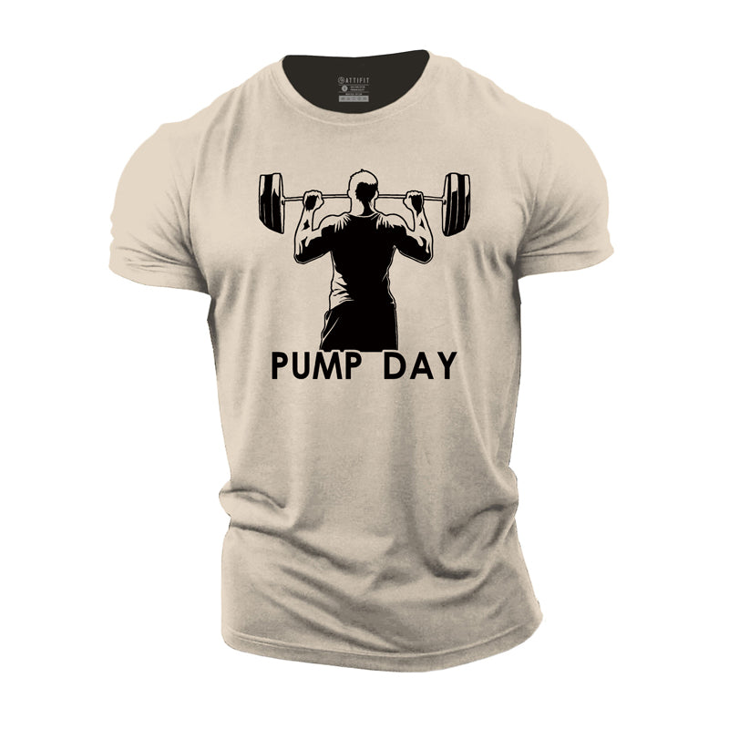 Cotton Pump Day Graphic Men's Fitness T-shirts