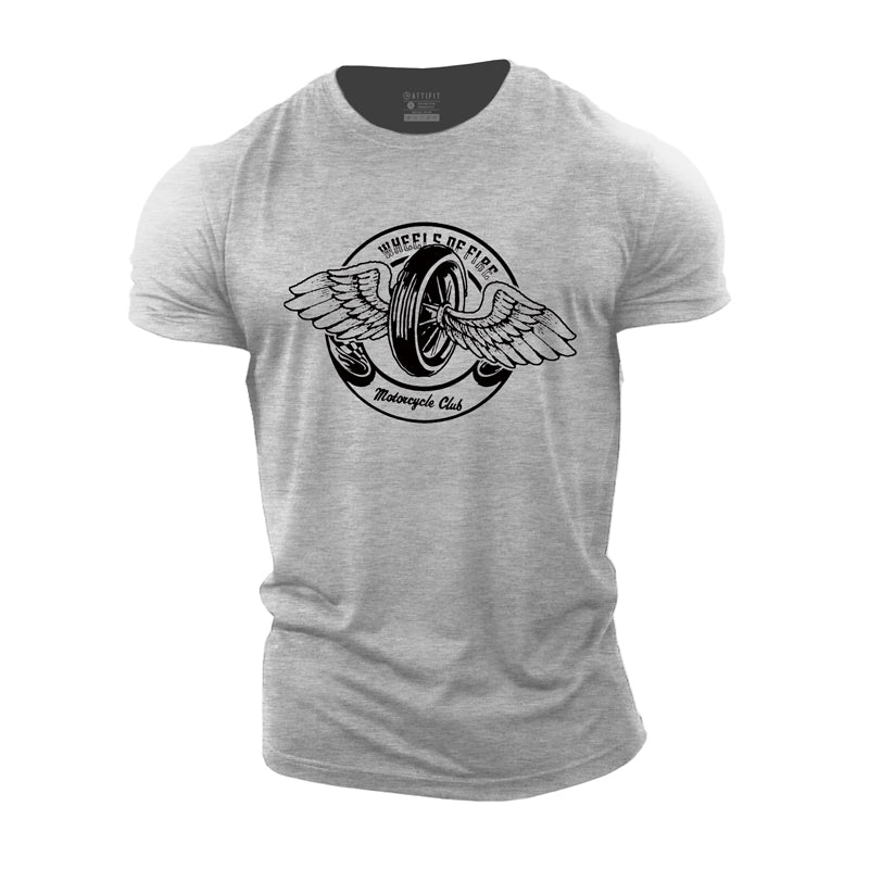 Cotton Wheels Of Fire Graphic Men's T-shirts