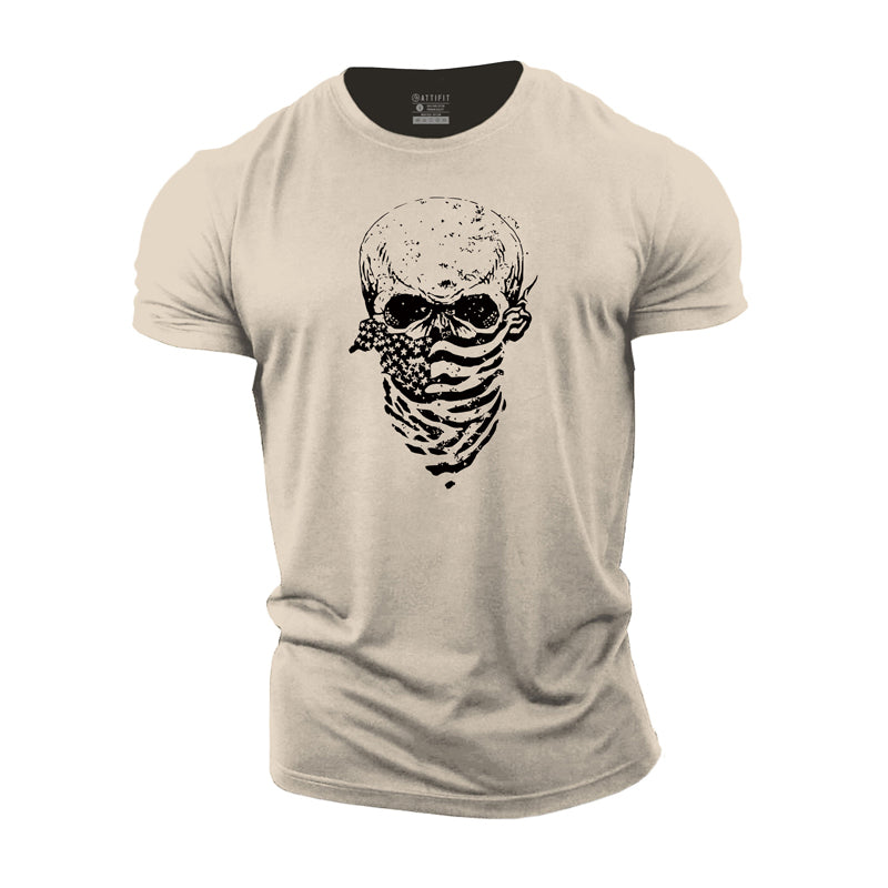 Cotton USA Scarf Skull Gym T-shirts