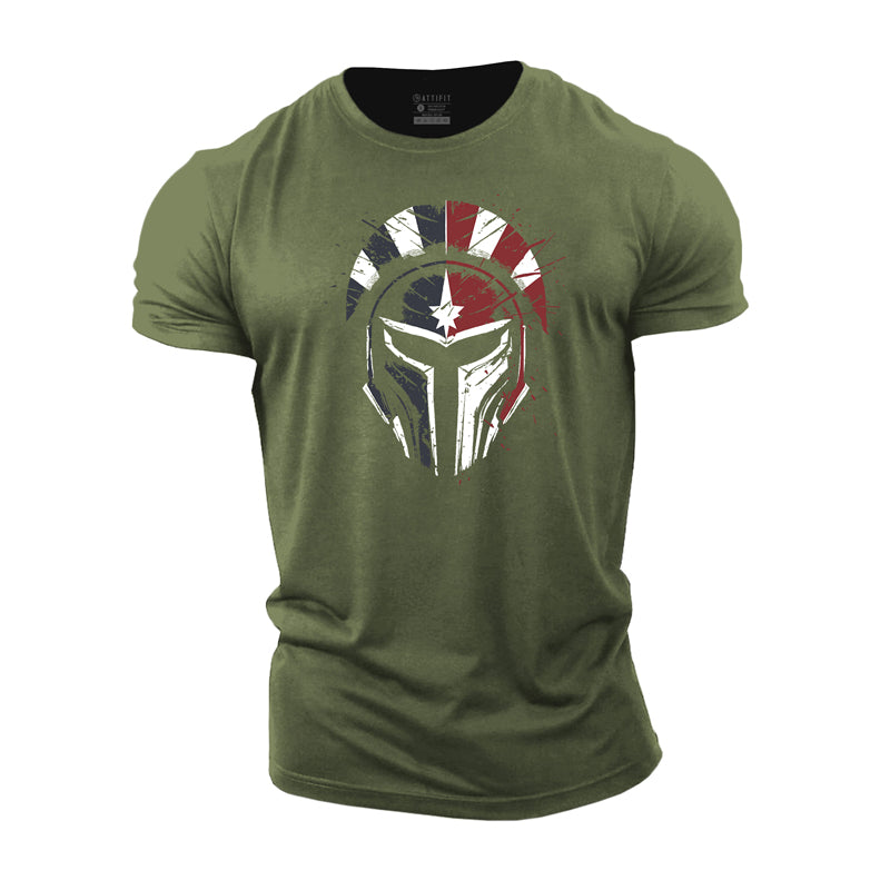 Cotton Spartan Shield Graphic Men's T-shirts