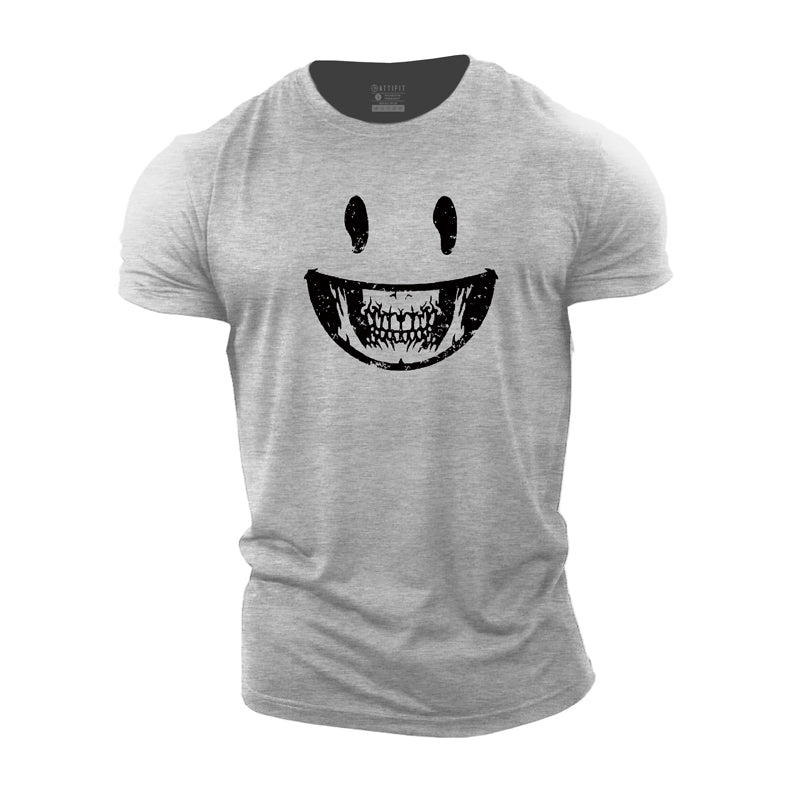 Trainings-T-Shirts mit Smiley-Schädel aus Baumwolle