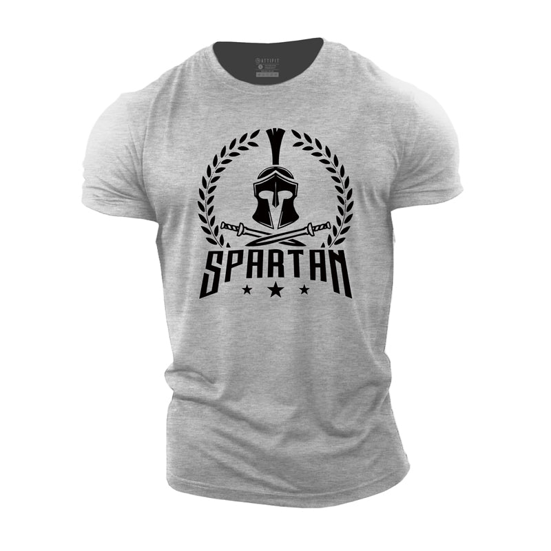 Spartan Graphic Herren-Fitness-T-Shirts aus Baumwolle