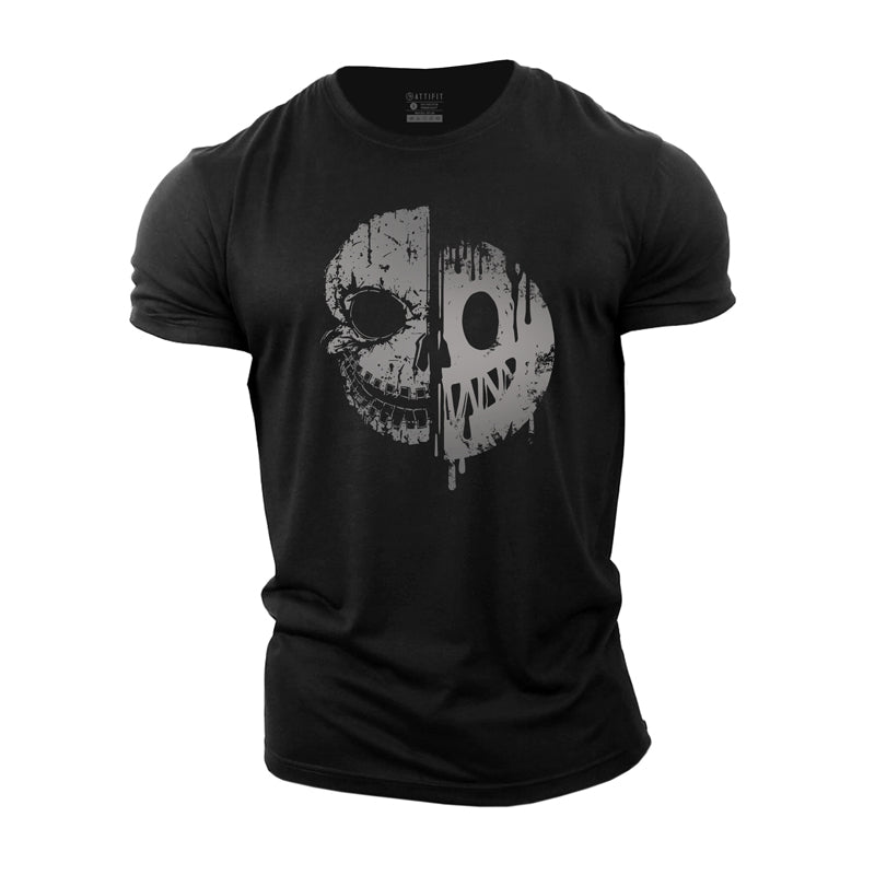 Cotton Smiley Skull Graphic Men's T-shirts