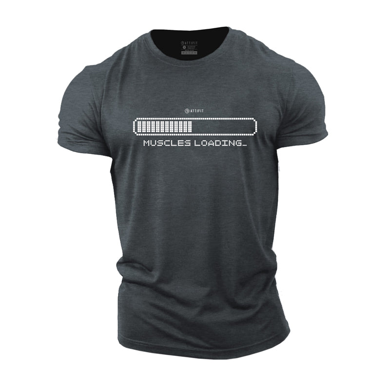 T-Shirts mit Muscle-Loading-Grafik aus Baumwolle