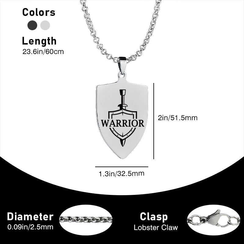 WARRIOR Titanium Steel Fitness Necklace