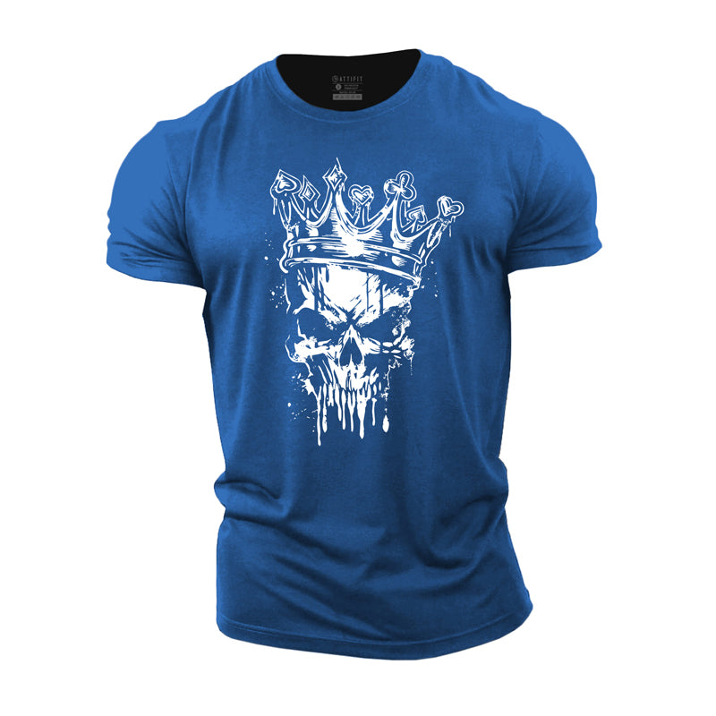 Herren-T-Shirts mit Skelett-Grafik aus Baumwolle