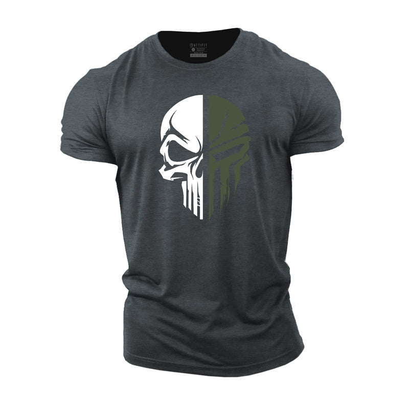 Cotton Skull Spartan Graphic Men's T-shirts