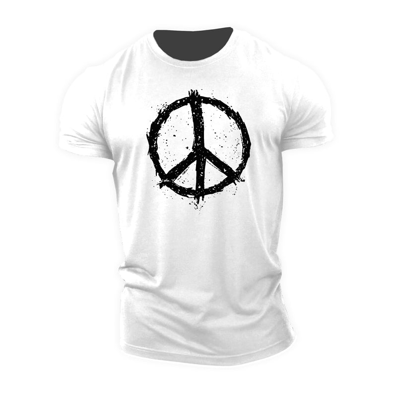Baumwoll-T-Shirts mit Friedenssymbol-Grafik