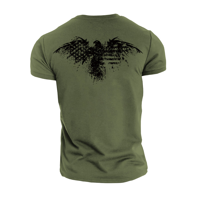 T-shirts patriotiques en coton avec ailes d'aigle