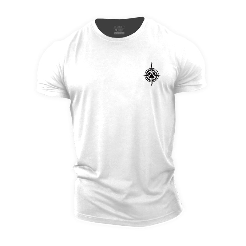 Cotton Sword And Shield Graphic T-shirts