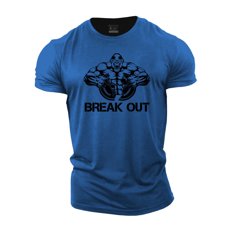 Cotton Break Out Graphic Gym T-shirts