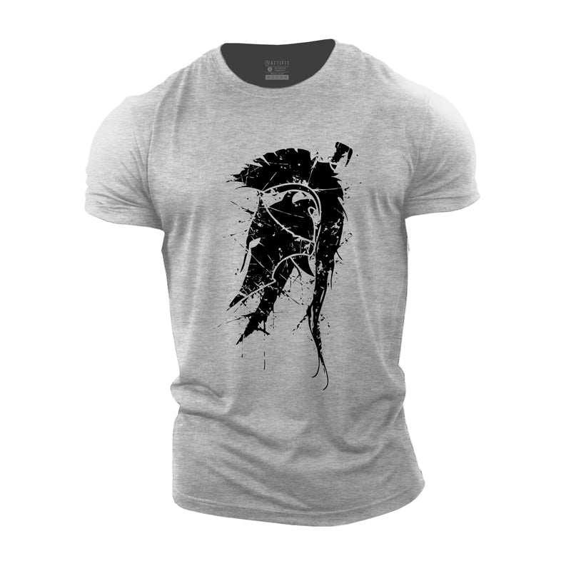 Retro-Spartan-Grafik-T-Shirts aus Baumwolle