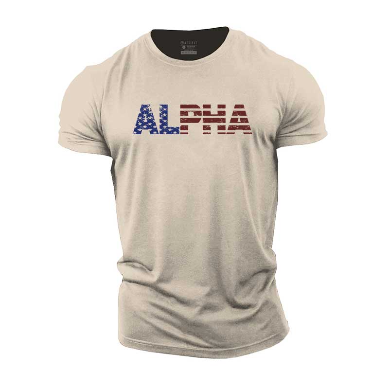 T-shirts en coton à motif graphique Alpha