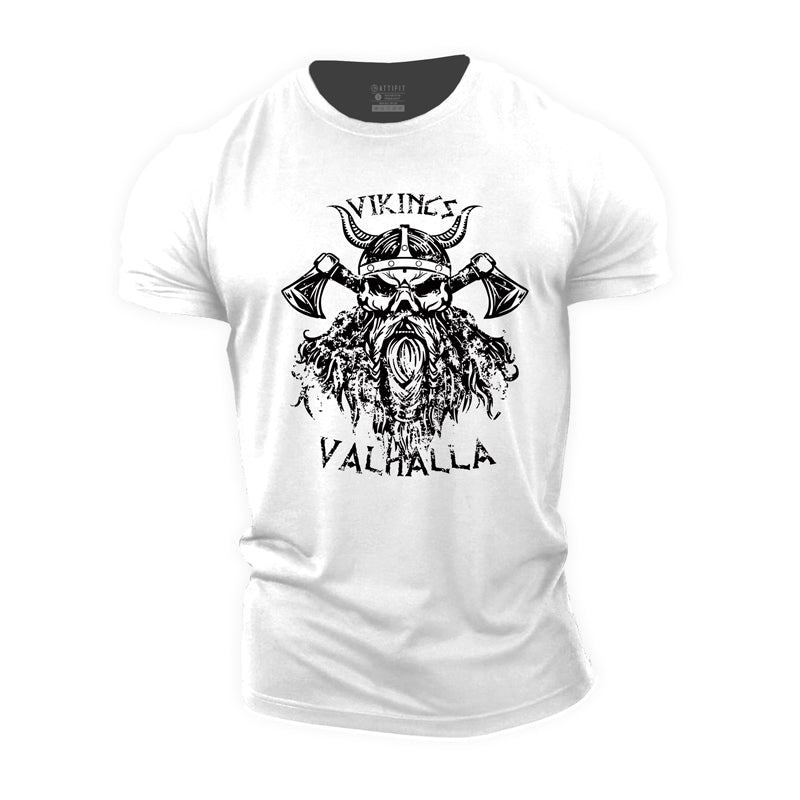 T-shirts graphiques Vikings Valhalla en coton