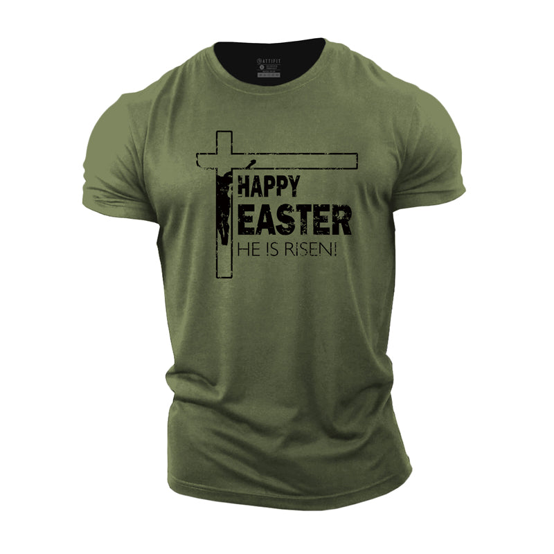 Cotton Happy Easter Graphic Men's T-shirts