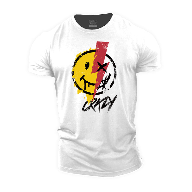 Cotton Crazy Smile Graphic Men's T-shirts