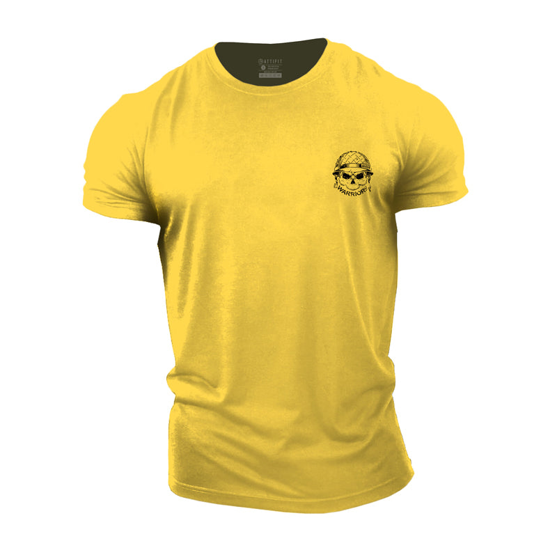 T-shirts d'entraînement graphique en coton avec tête de mort pour hommes