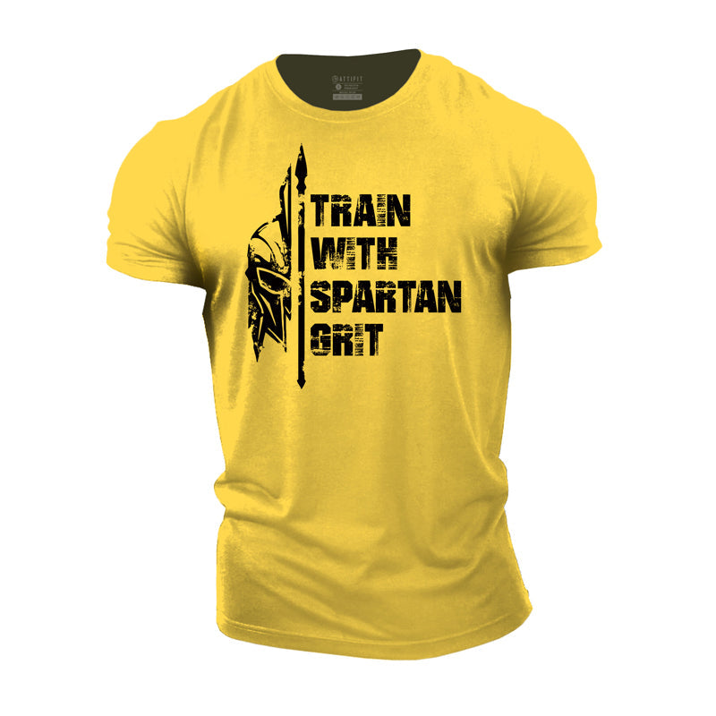Cotton Train With Spartan Grit Graphic Men's T-shirts
