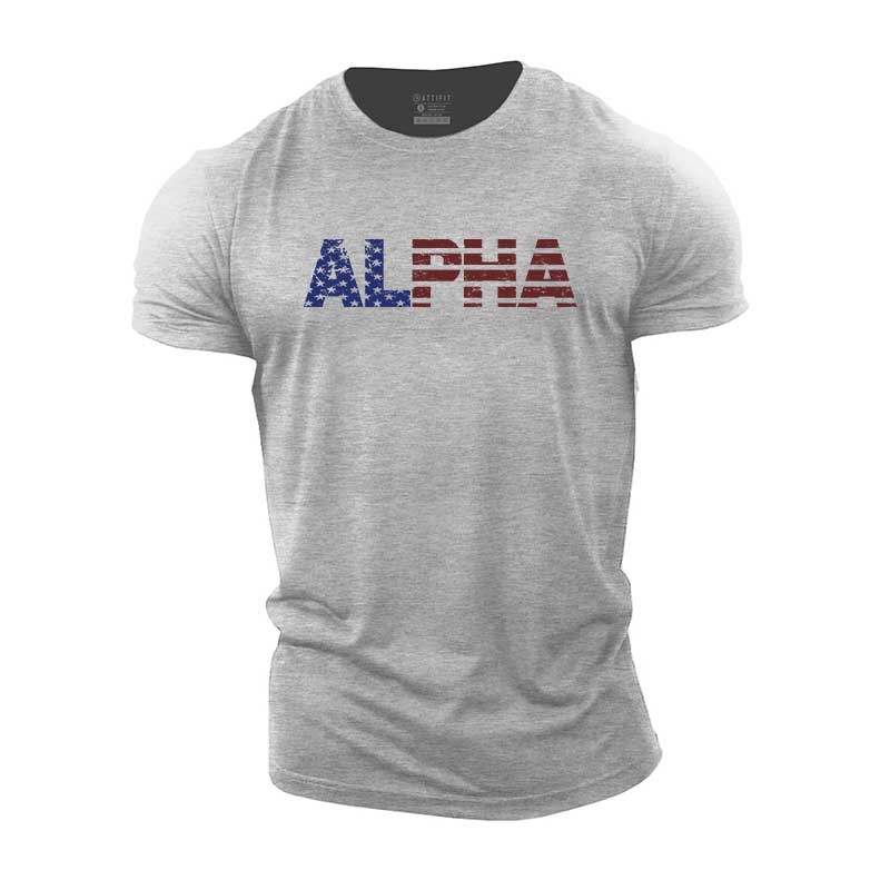 T-Shirts mit Alpha-Grafikmuster aus Baumwolle