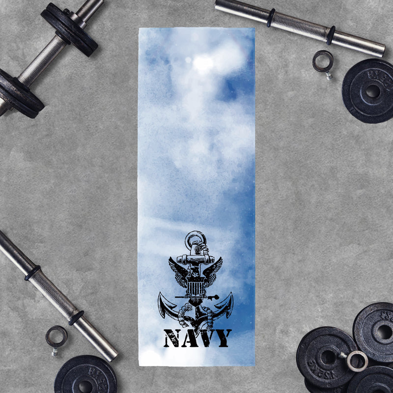 Tie-dye Navy Graphic Workout Cooling Towel