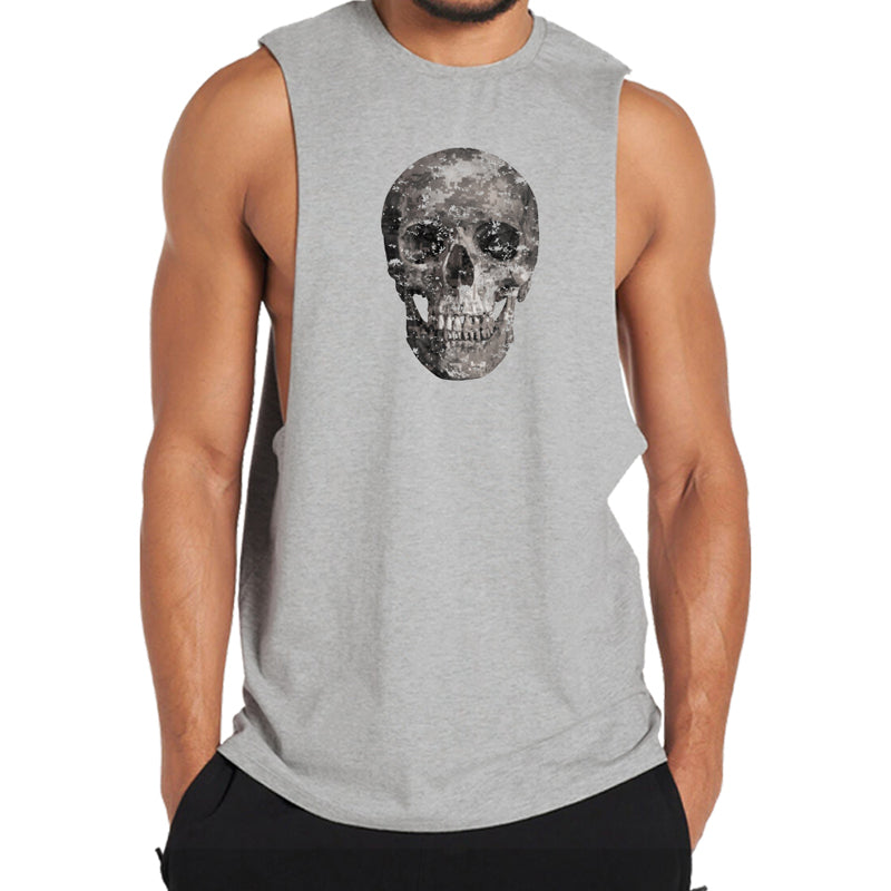 Cotton Skull Graphic Men's Tank Top