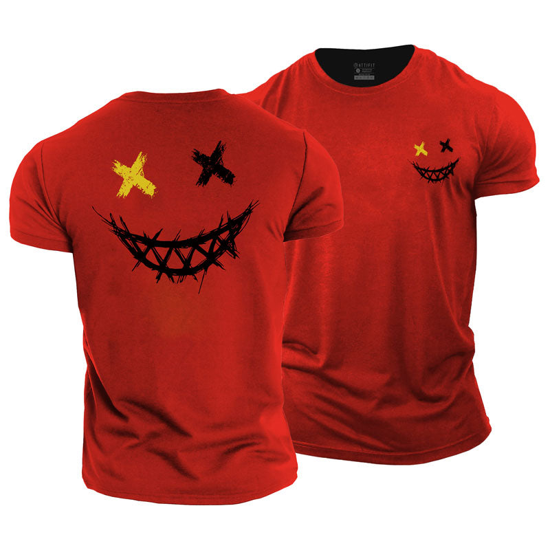 Cotton Gleeful Expression Graphic Men's T-shirts
