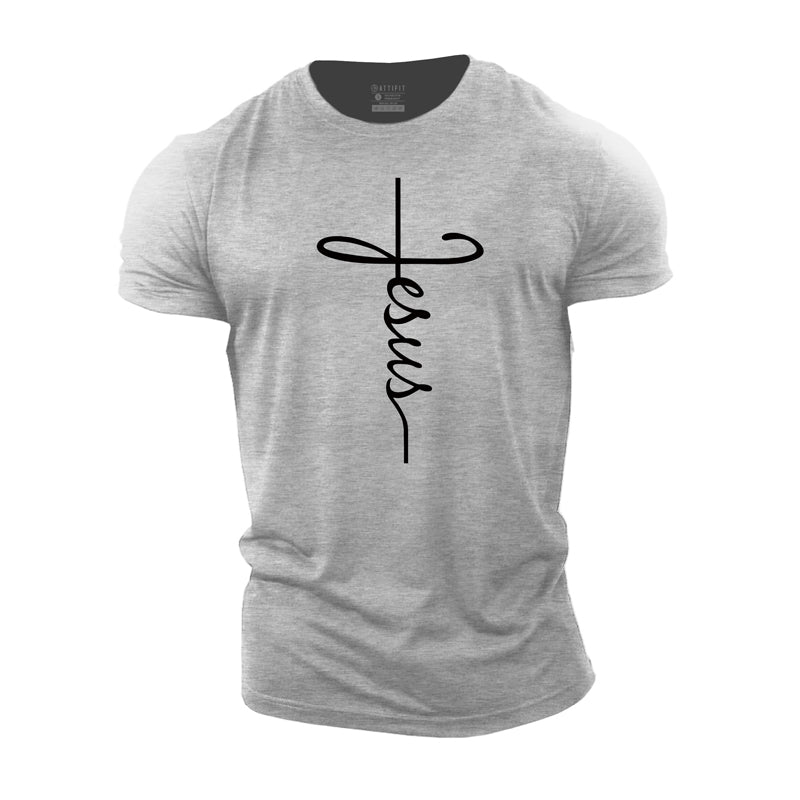 Cotton Jesus Christ Faith Graphic Men's T-shirts