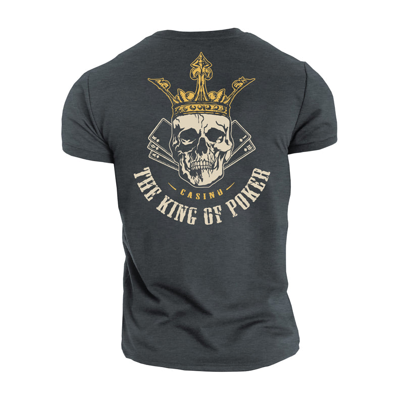 Baumwoll-T-Shirts mit The King Of Poker-Grafik für Herren