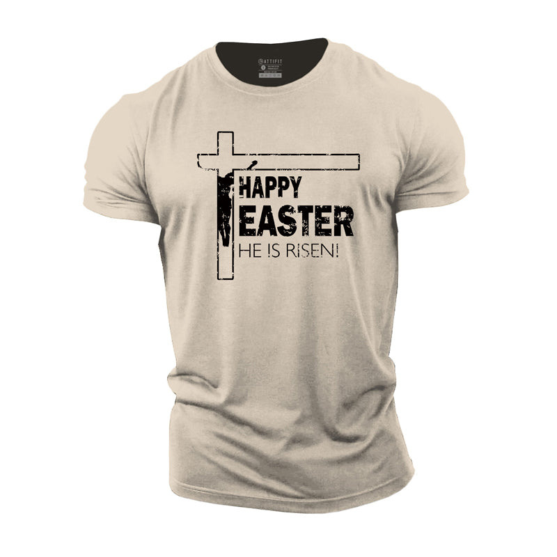 Cotton Happy Easter Graphic Men's T-shirts