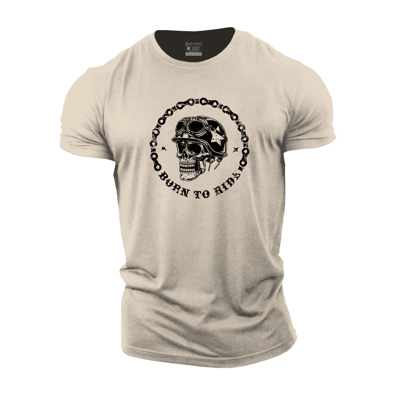 Cotton Skull Graphic Men's T-shirts