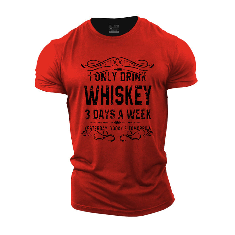 Cotton Drink Whiskey Graphic Fitness T-shirts