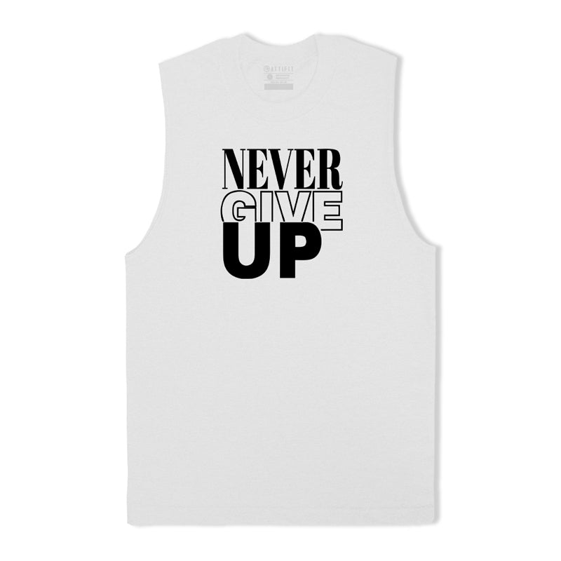 Cotton Never Give Up Men's Tank Top