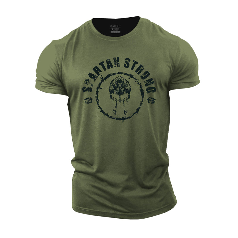 Cotton Spartan Strong Graphic Men's T-shirts