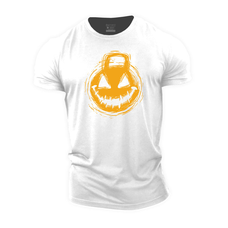 Cotton Smiley Kettlebell Graphic Men's T-shirts