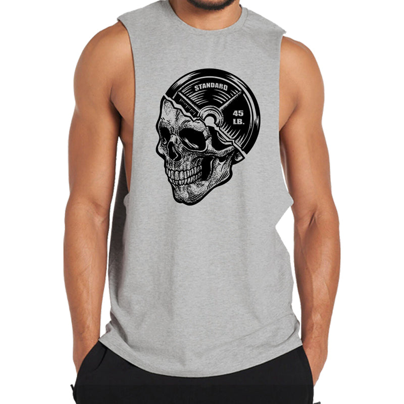 Cotton Fitness Skull Graphic Men's Tank Top