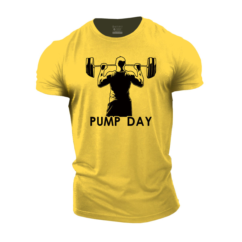 Cotton Pump Day Graphic Men's Fitness T-shirts