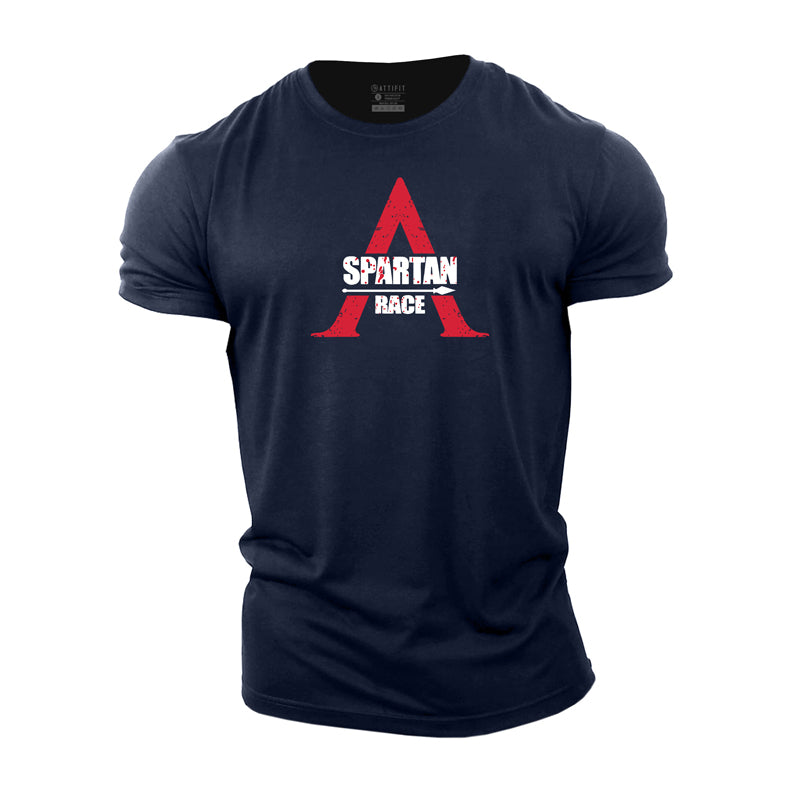 Cotton Spartan Race Graphic Men's T-shirts