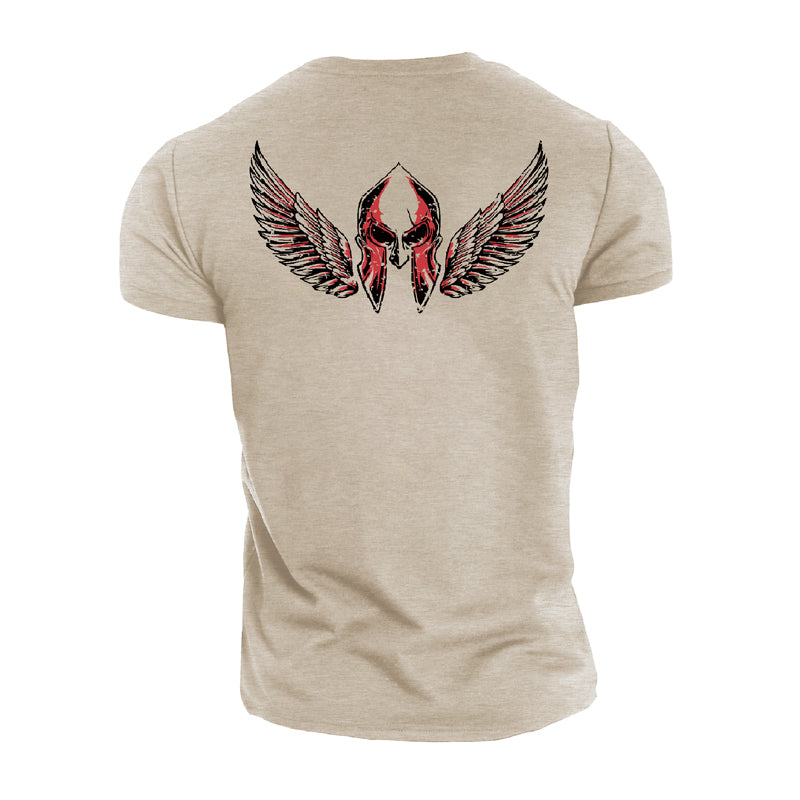 Cotton Spartan Warrior Eagle Wings T-shirts