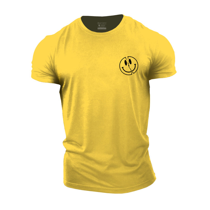 Cotton Smiling Graphic Workout Men's T-shirts